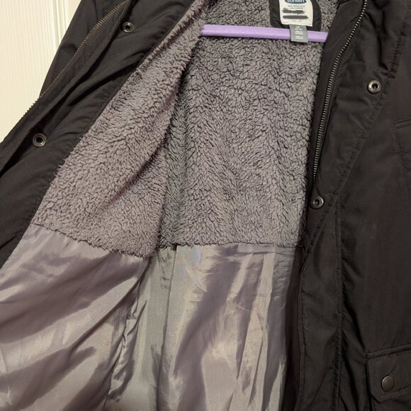 Old Navy Boys Winter Coat, Black, Size L 10-12, Parka EUC - Picture 4 of 9